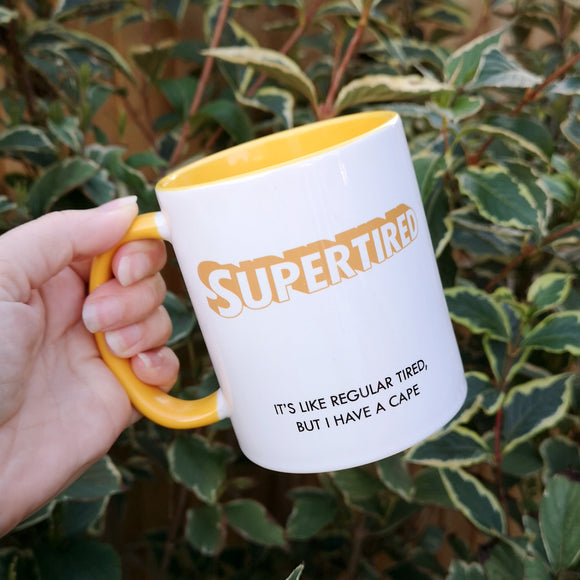 Supertired Yellow Ceramic Mug