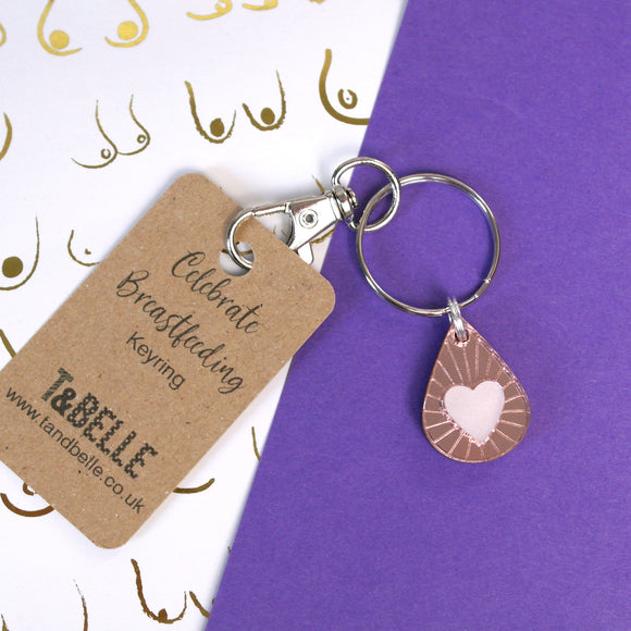 Liquid Love Acrylic Droplet Breastfeeding Keyring
