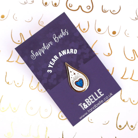 Drops of Magic Sapphire 3 Years Breastfeeding Expressing Milestone Award Enamel Pin