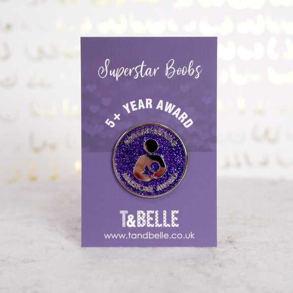 Superstar boobs - 5 Years+ Breastfeeding Milestone Award Pin