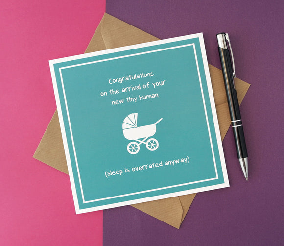 Unisex New Tiny Human Baby New Parents Card