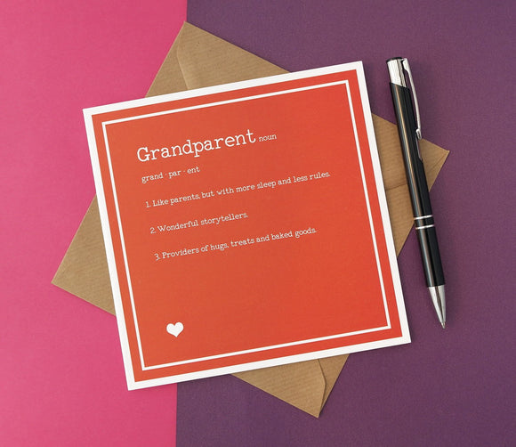 Grandparent Definition Card - Birthday or Grandparent's Day